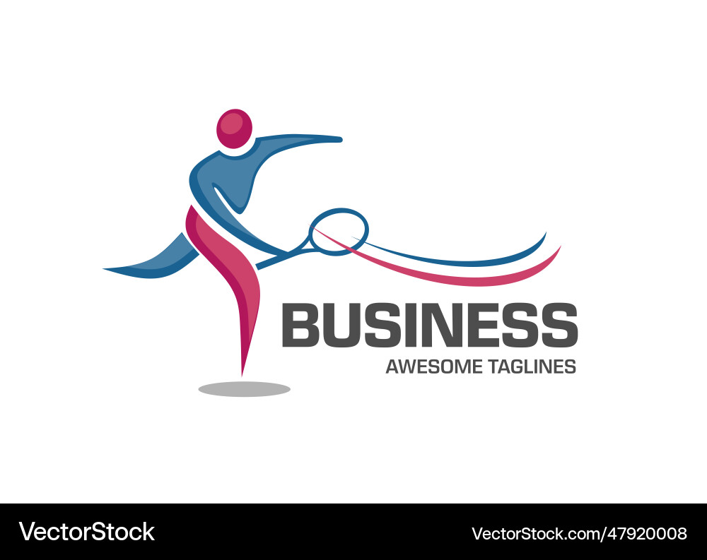 Tennis player stylized logo vector image