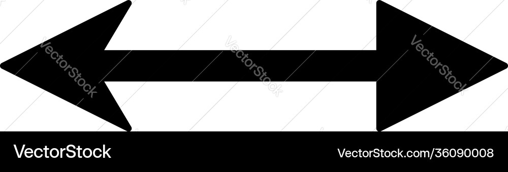 Two arrows pointing to left and right vector image