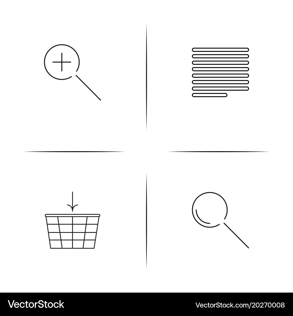 Web linear simple icon setoutline icons vector image