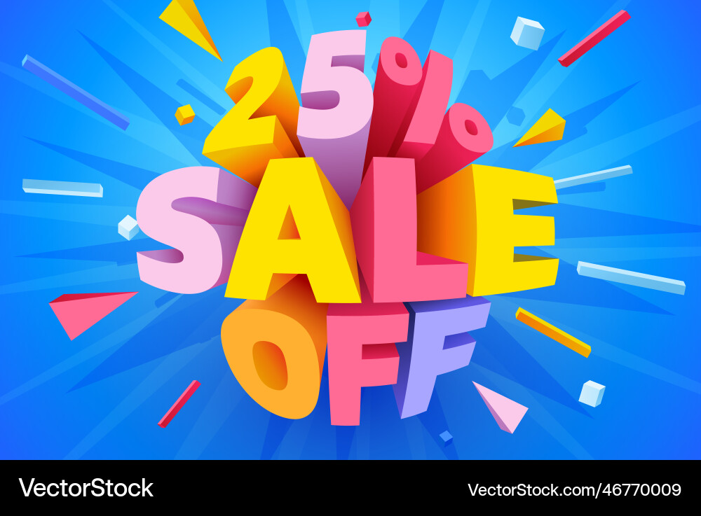 25-percent-off-discount-creative-composition-vector-image