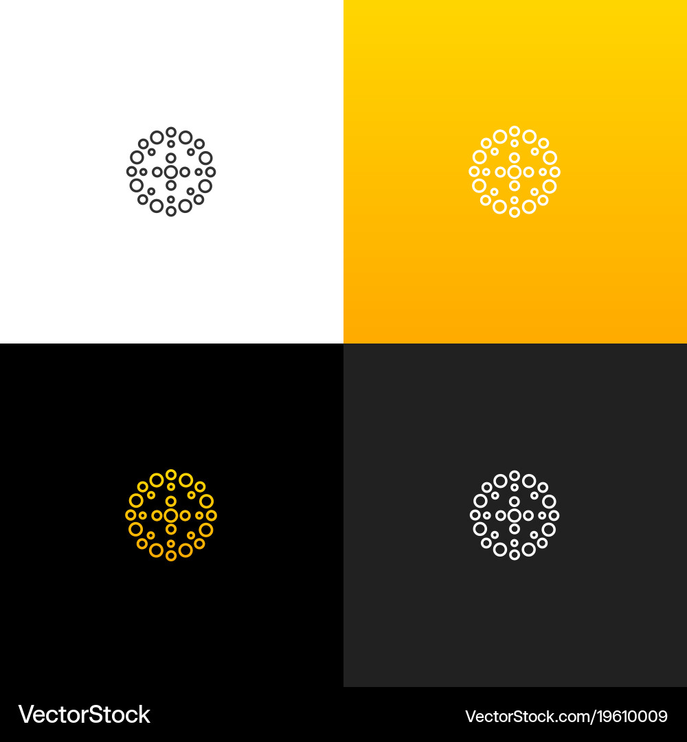 Abstract circle with dots logo linear vector image