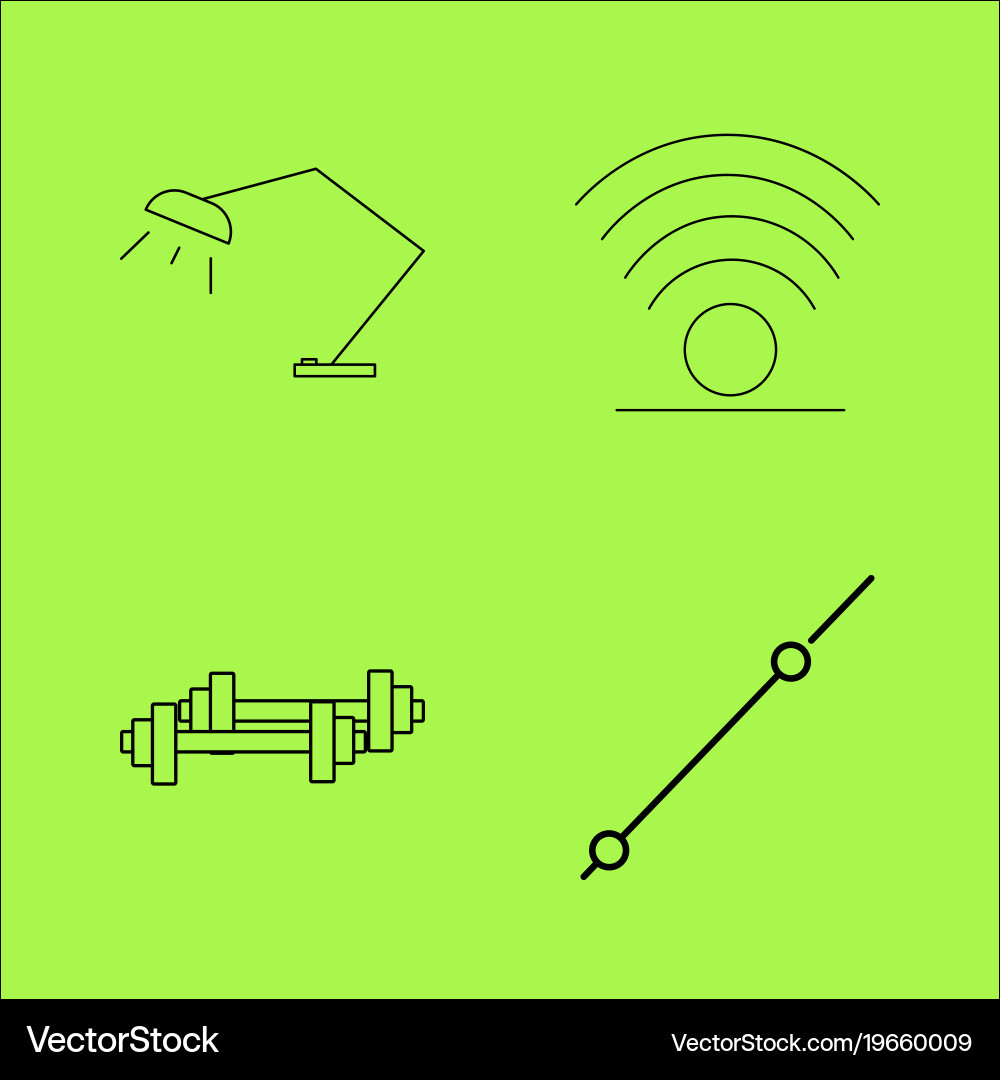 Basic content simple linear outline icon set vector image