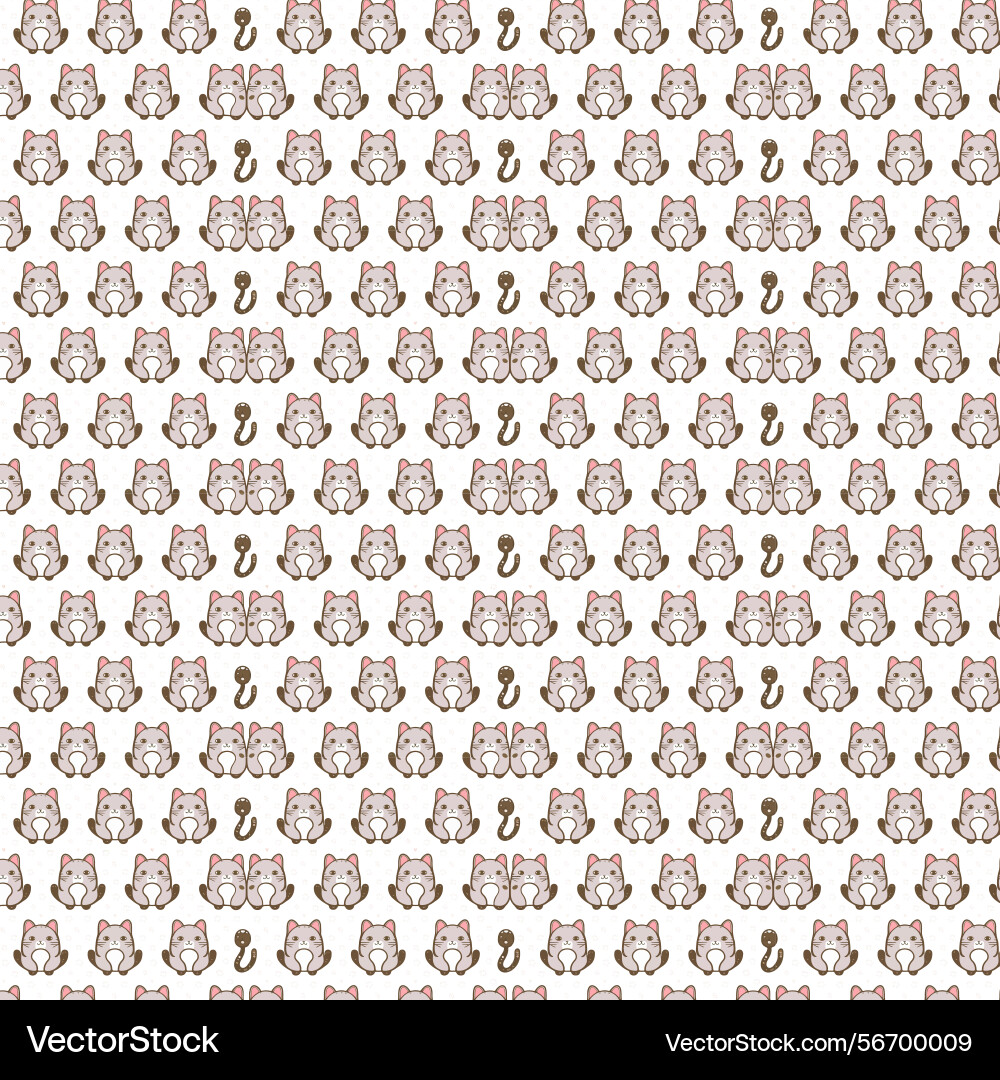 Cat seamless pattern transparent background Vector Image
