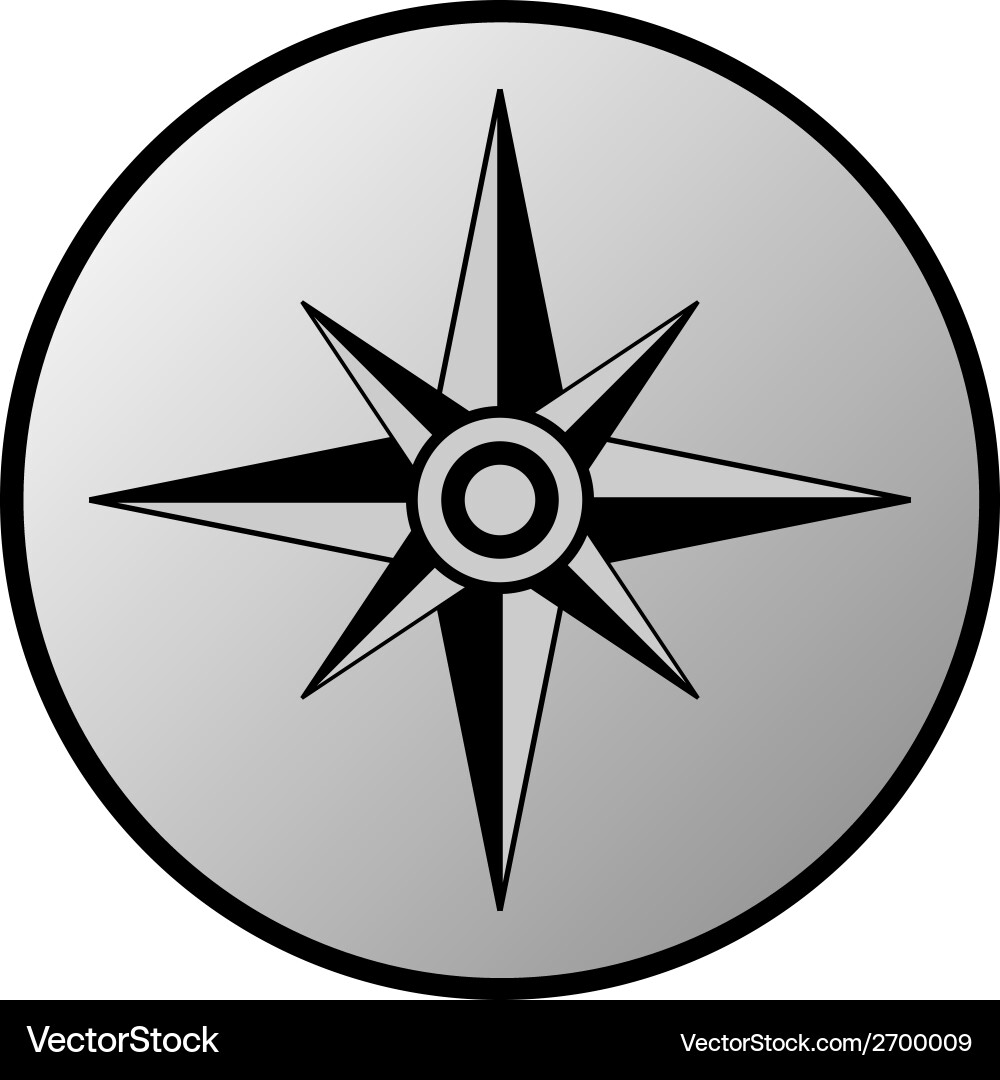 Compass button Vector Image