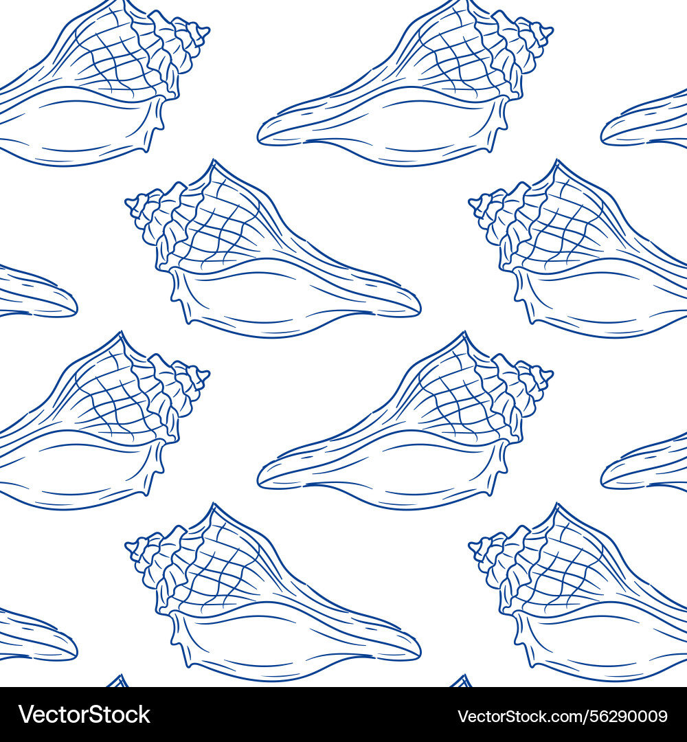 Decorative shell pattern design for nautical Decorative shell pattern design for nautical vector image