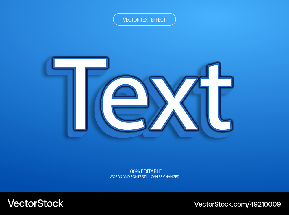 Editable 3d text effect styles Vector Image