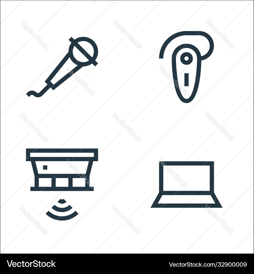 Electronics line icons linear set quality Electronics line icons linear set quality vector image