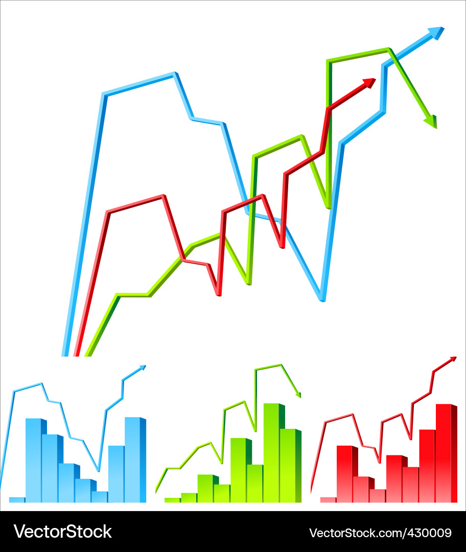 Financial Charts and Graphs Vector Image