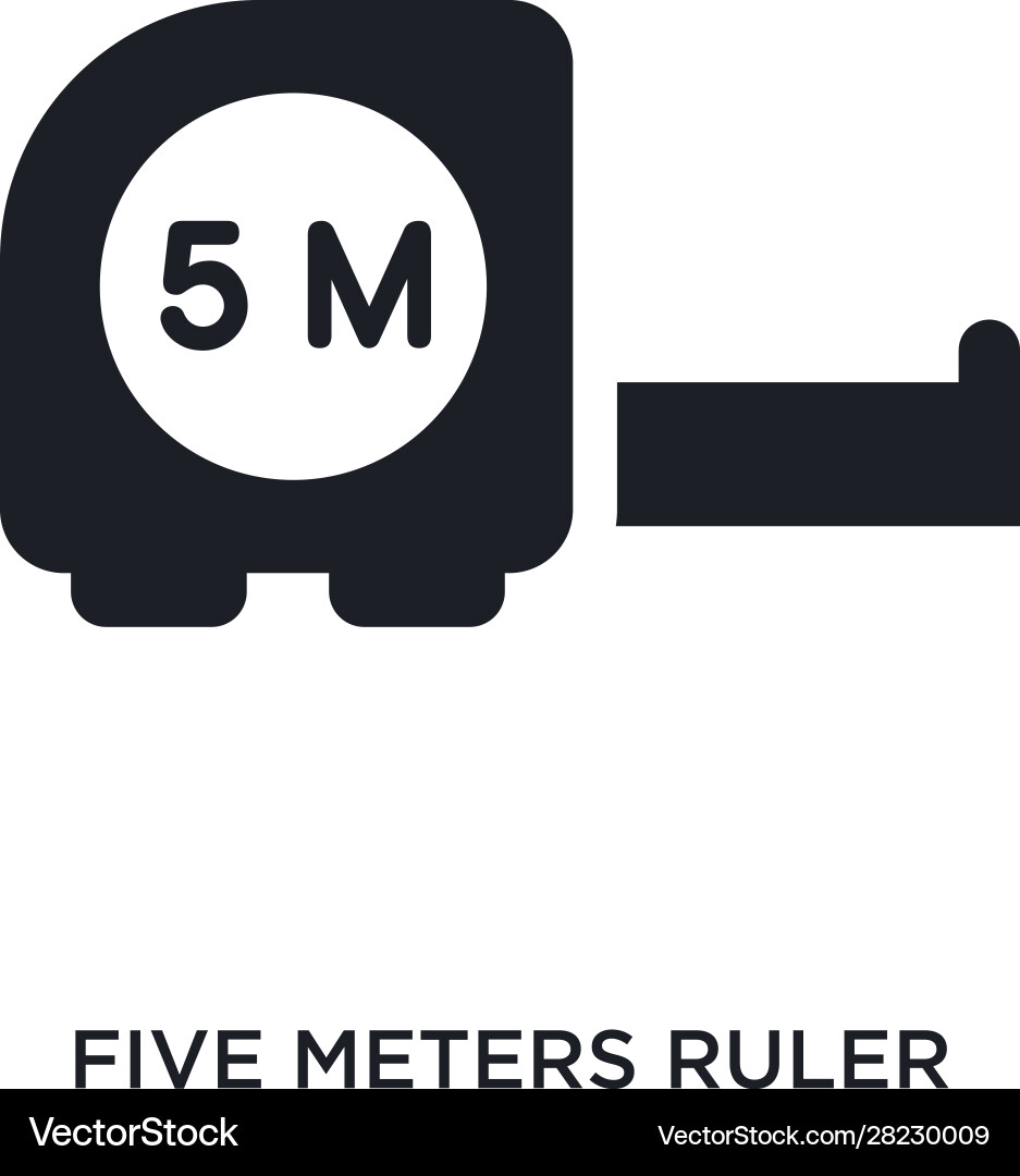 Five meters ruler isolated icon simple element Vector Image