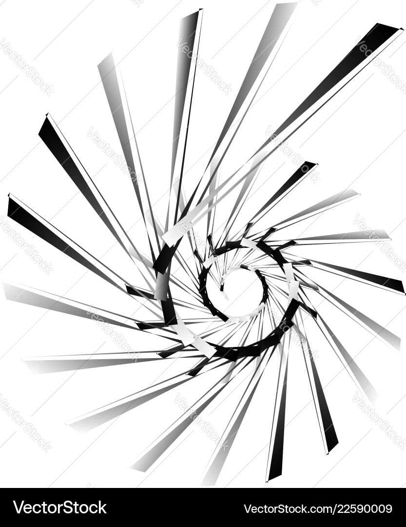 Geometric circular spiral abstract angular edgy Geometric circular spiral abstract angular edgy vector image