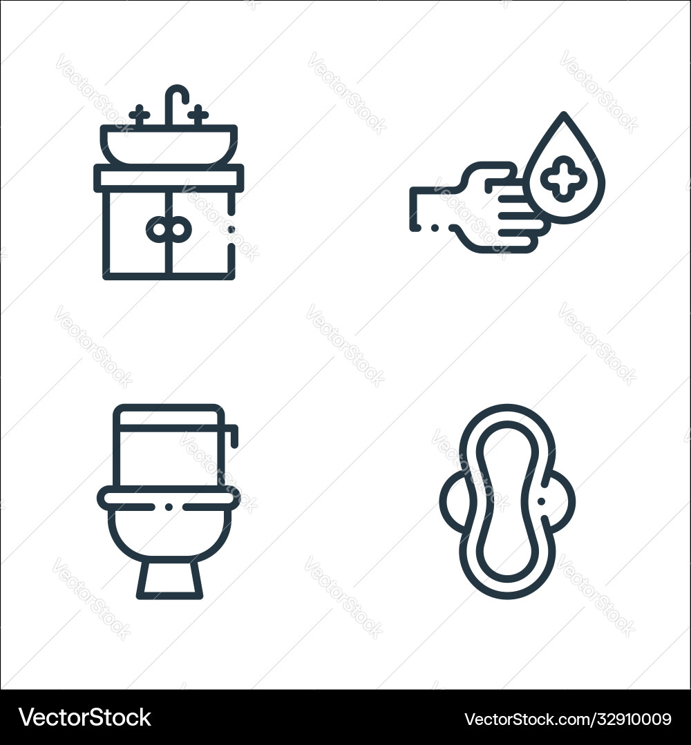 Hygiene routine line icons linear set quality Hygiene routine line icons linear set quality vector image