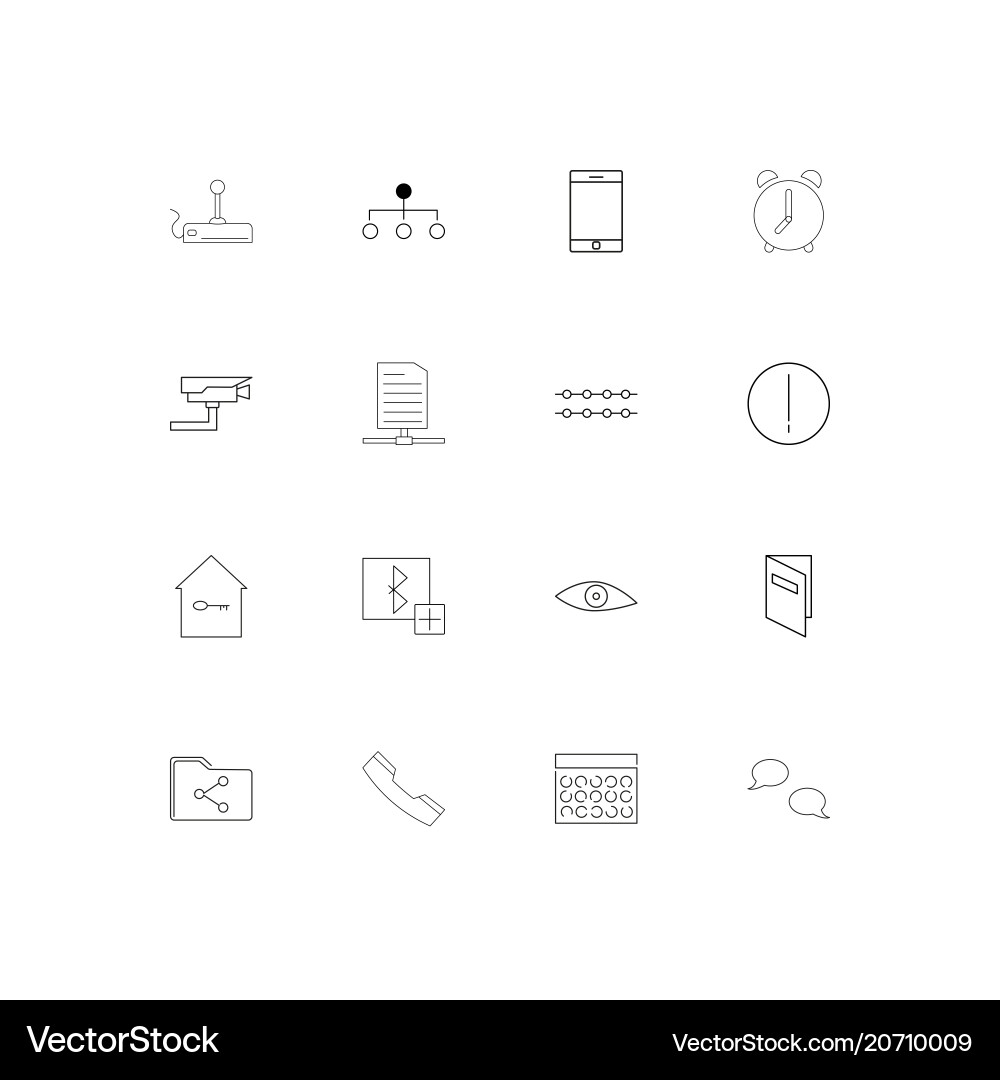 Internet technologies simple linear icons set vector image