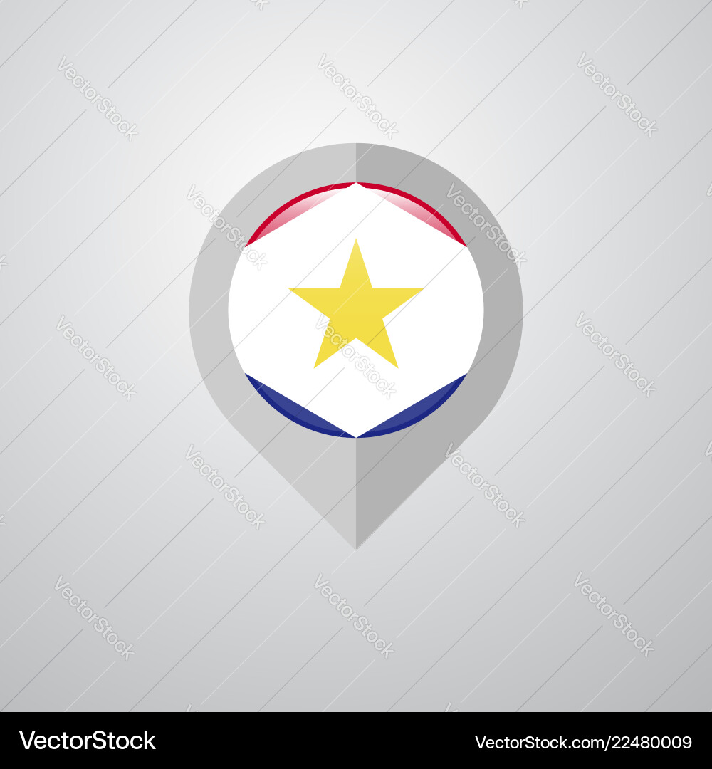 Map navigation pointer with saba flag design vector image