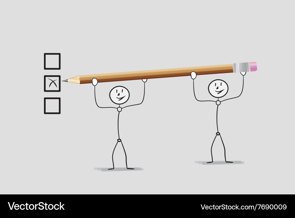 Men and check box Royalty Free Vector Image - VectorStock