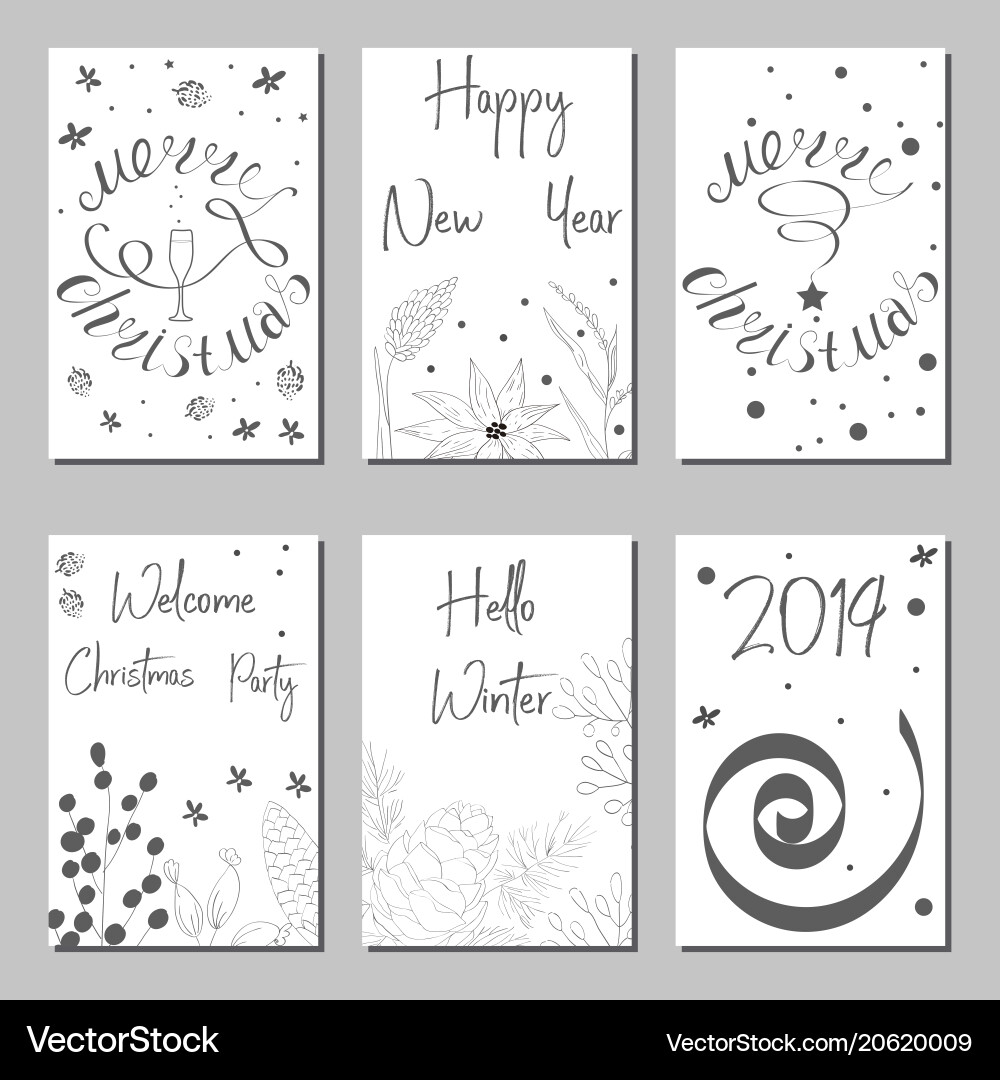 New year and merry christmas decoration set New year and merry christmas decoration set vector image