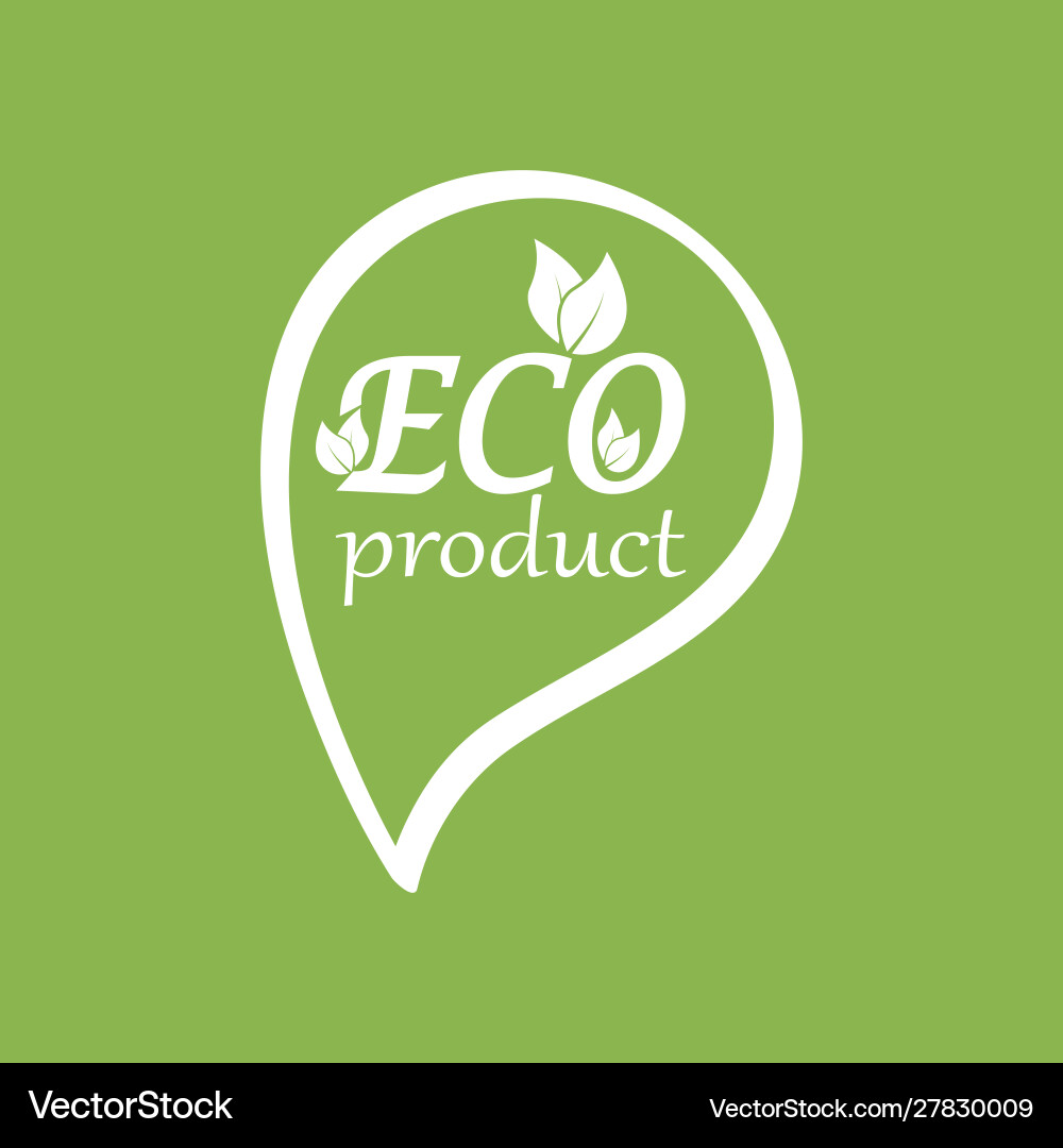 Pointer with text eco product linear chat Vector Image