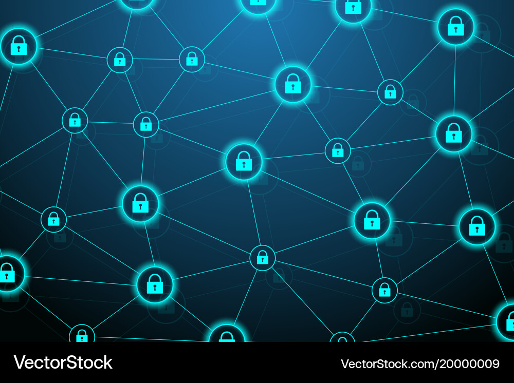 Protection concept data security system shield vector image