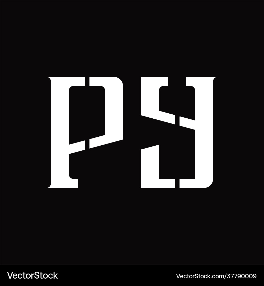 Py logo monogram with middle slice design template Vector Image