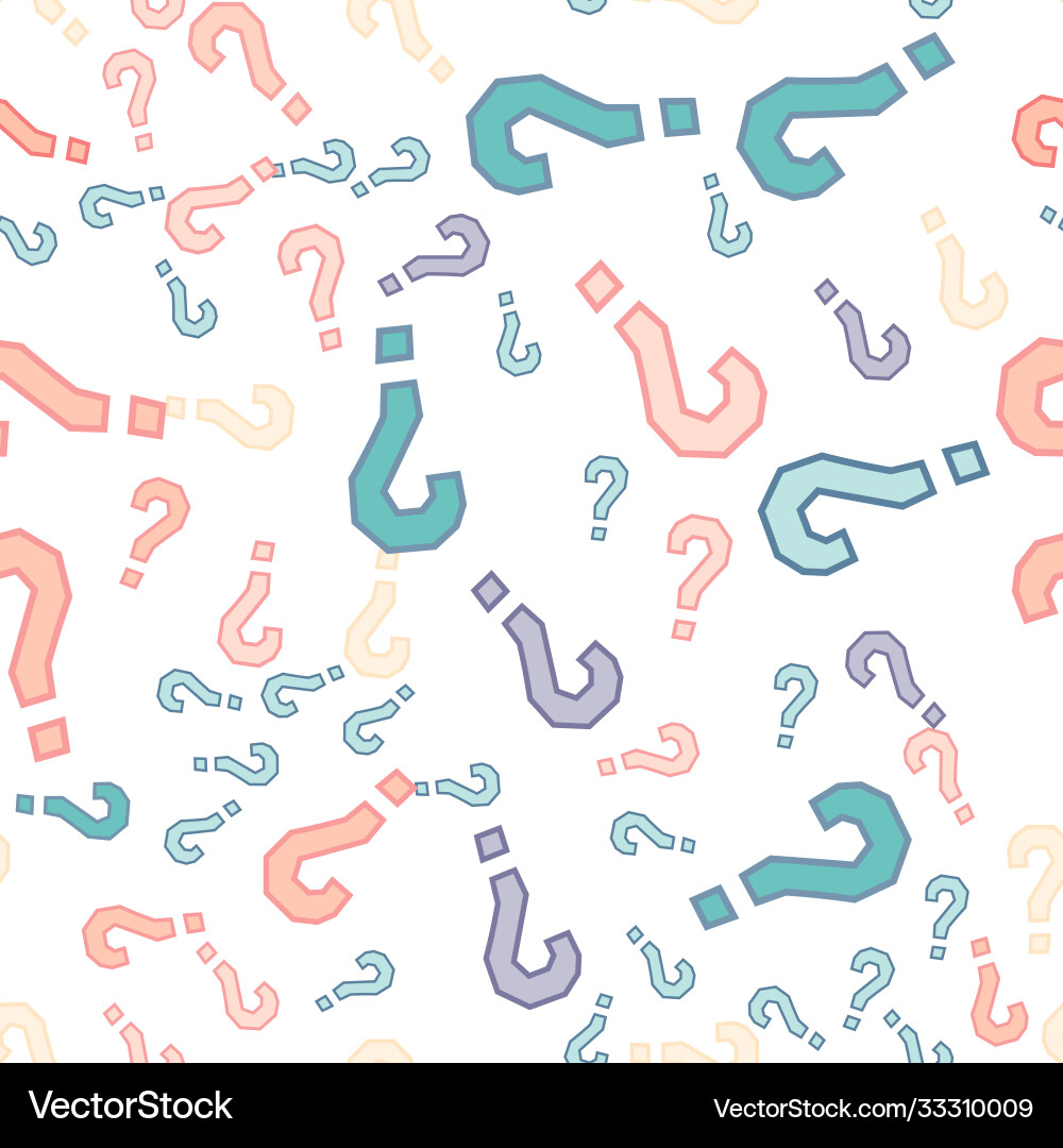 Quiz seamless pattern question marks doubt faq vector image