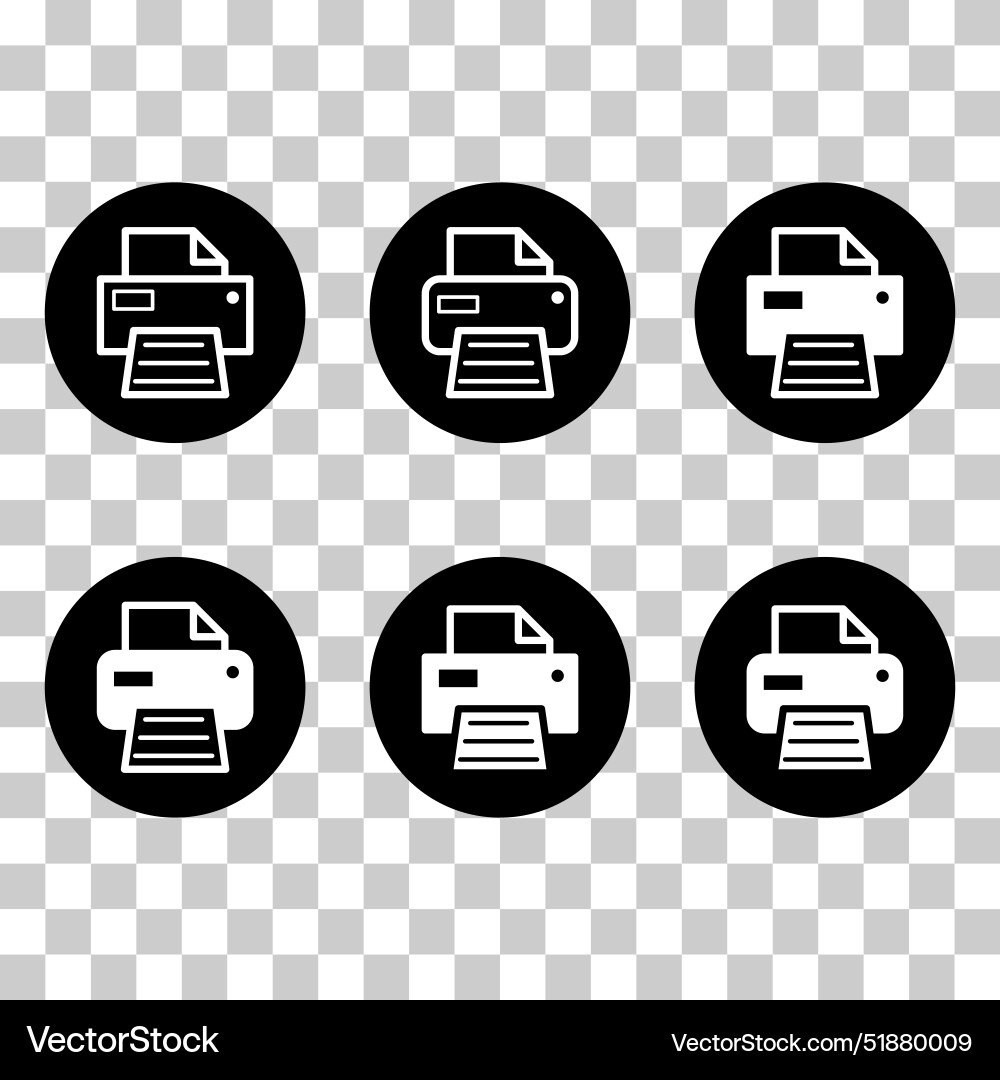 Set of printer document web icon printout machine Set of printer document web icon printout machine vector image