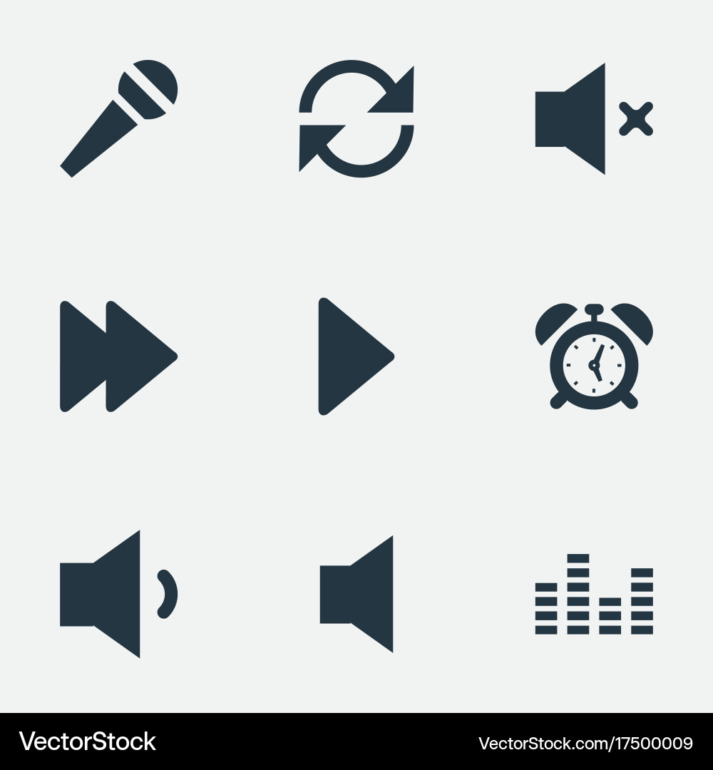 Set of simple sound icons Vector Image