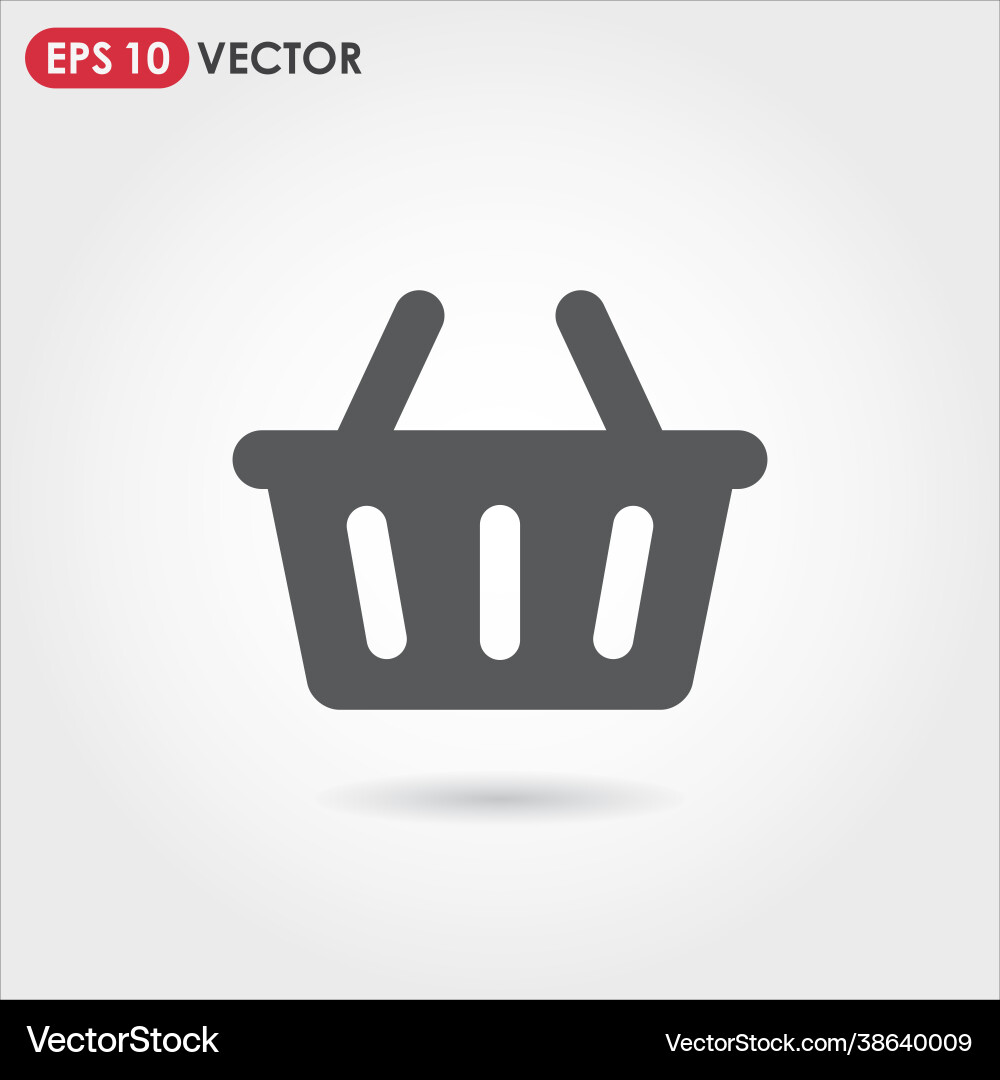 Shopping basket ui web button Shopping basket ui web button vector image