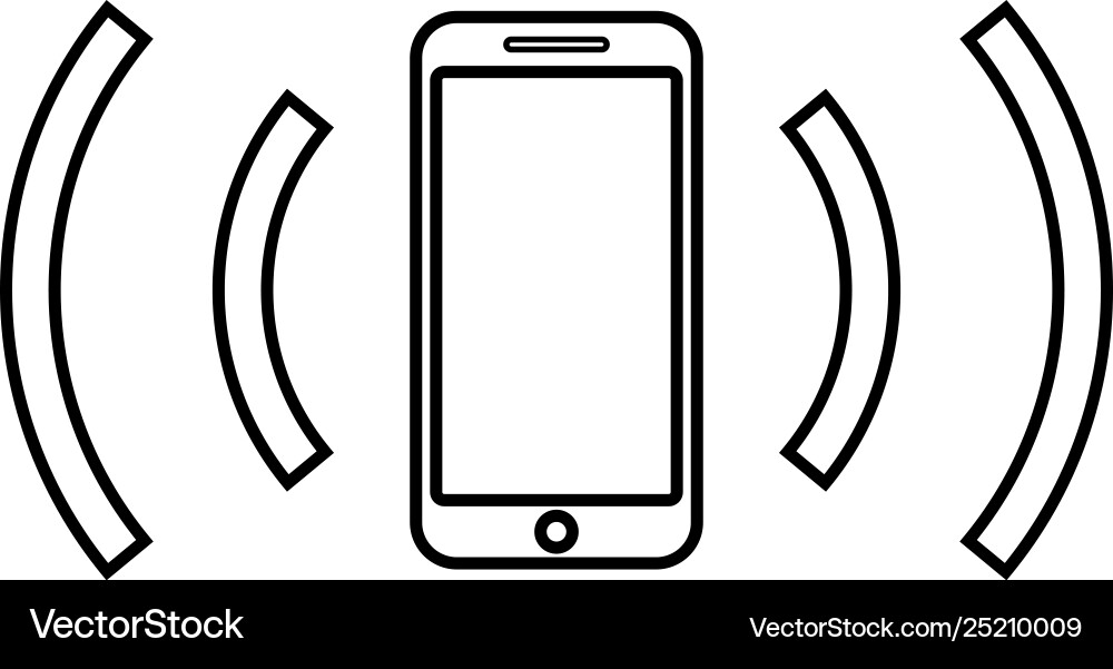 Smartphone emits radio waves sound wave emitting vector image