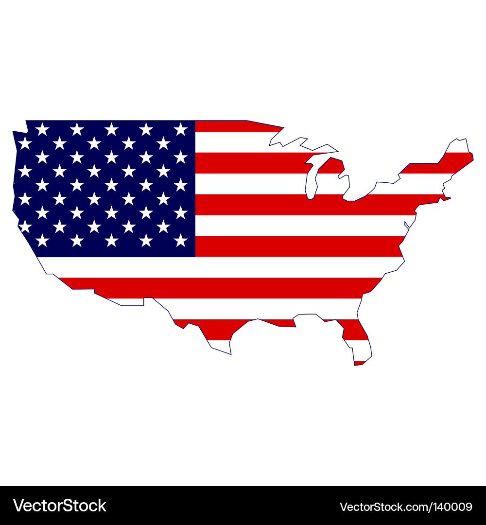 United States Flag and Map vector image