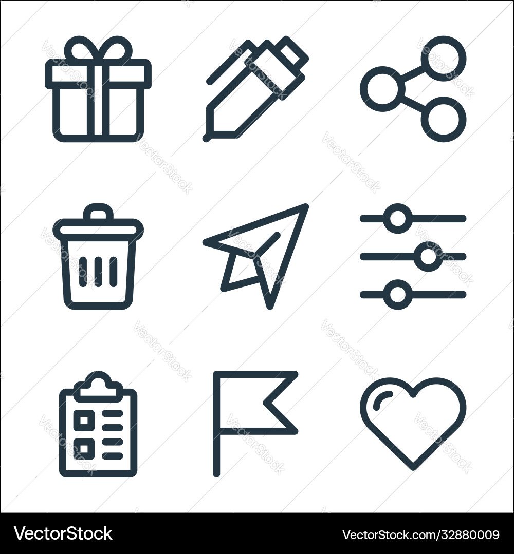 User interface line icons linear set quality Vector Image