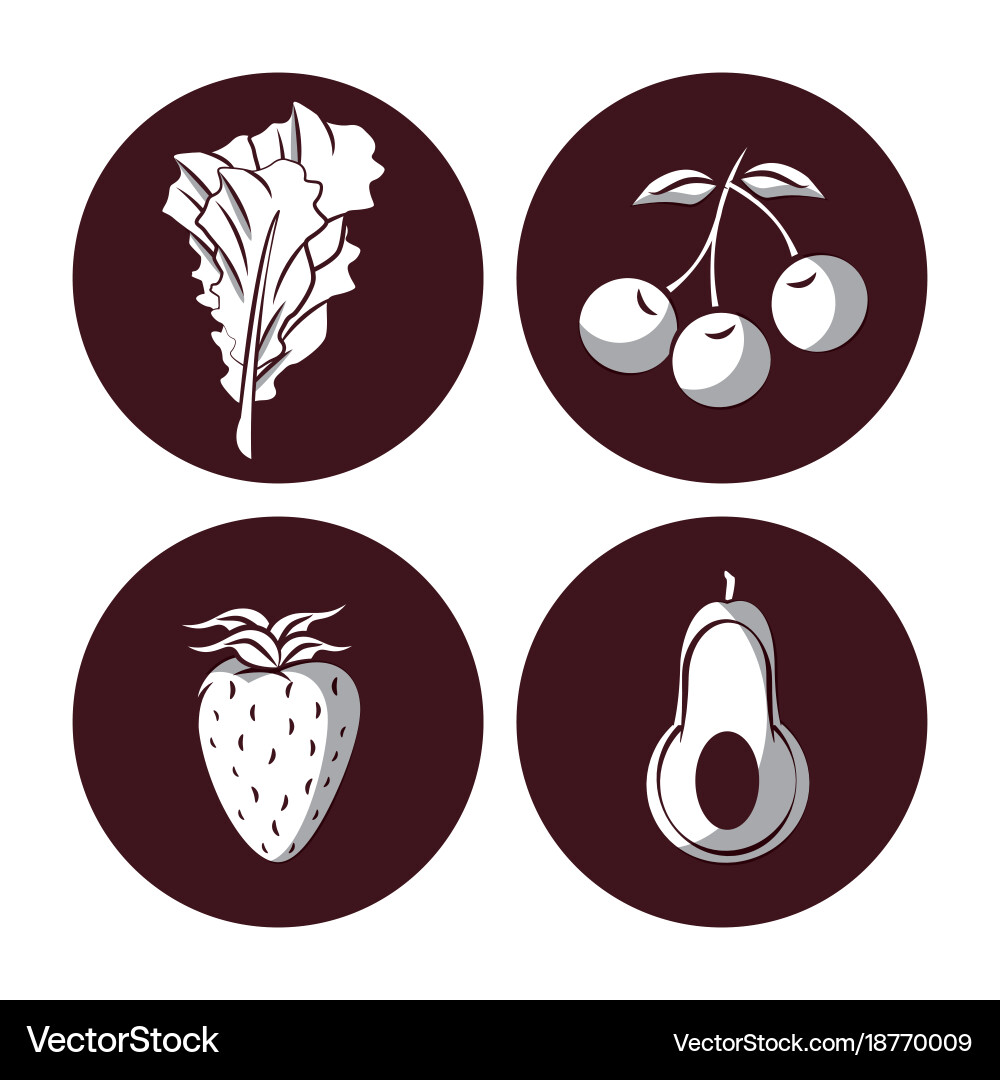 Vegetables icons set Royalty Free Vector Image
