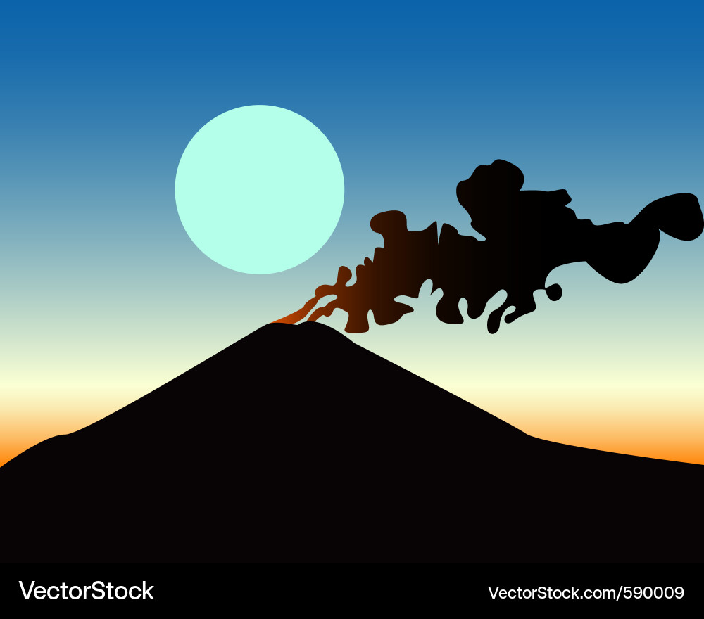 Volcanic Eruption Landscape Royalty Free Vector Image