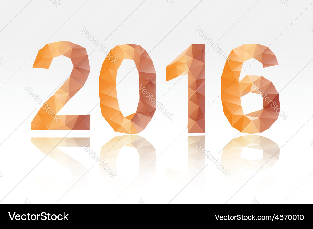 2016 digits low poly vector image