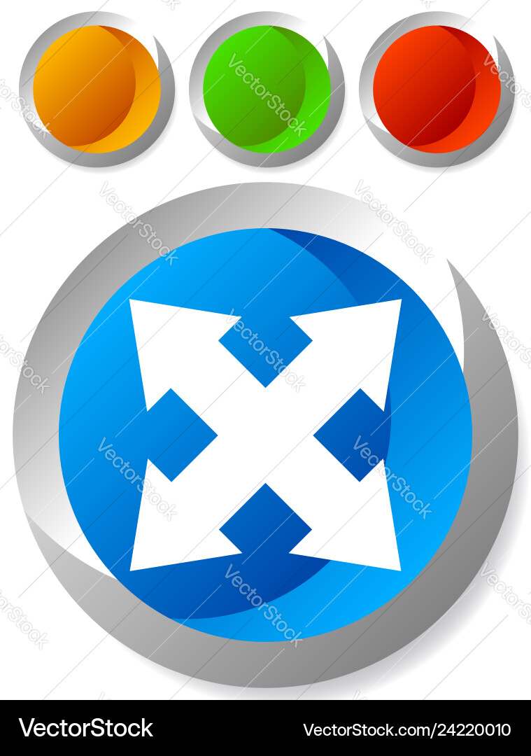 4-way arrow as expand resize adjustment alignment vector image