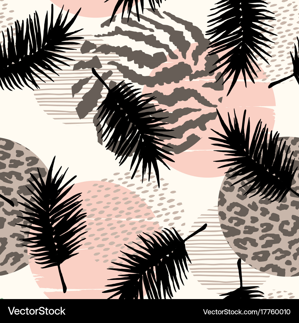 Abstract seamless pattern with animal print vector image