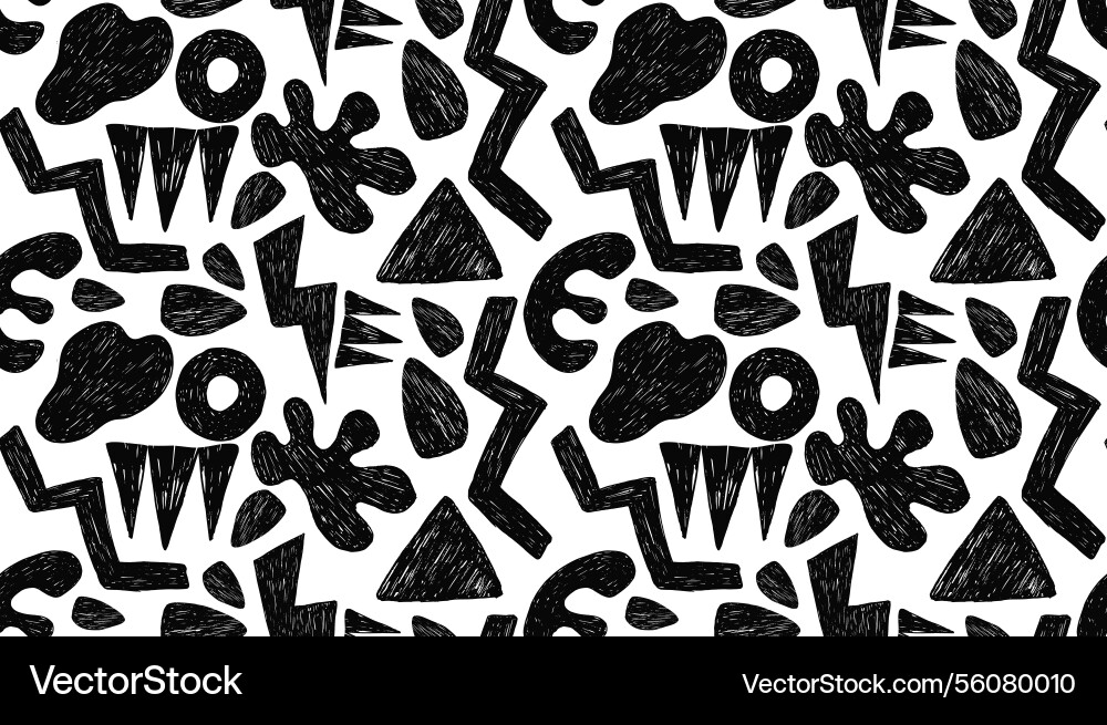 Abstract seamless pattern with bold groovy Vector Image