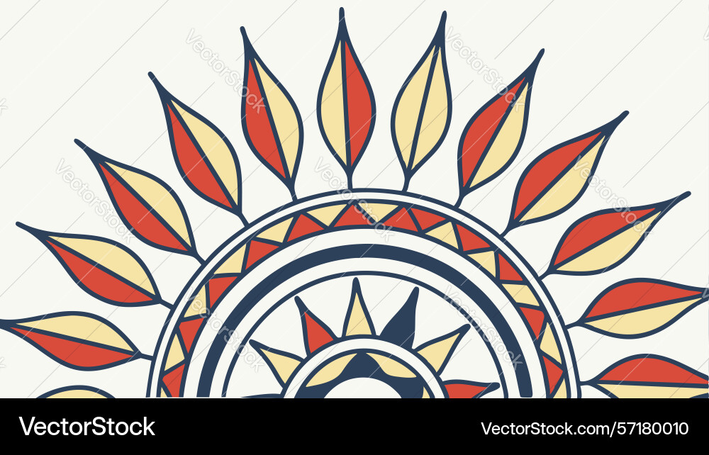 Abstract sun mandala with rays design generative vector image