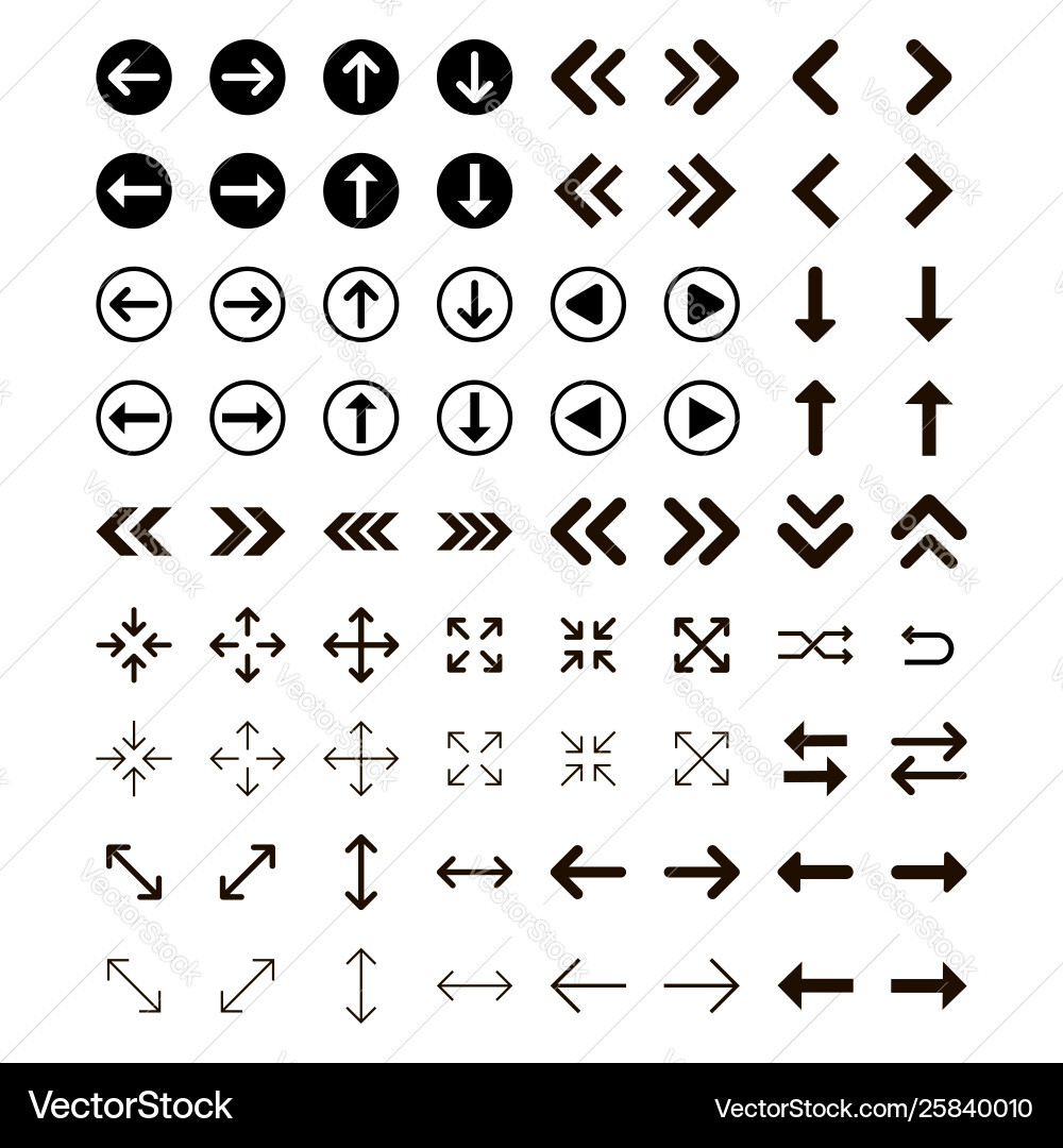 Arrows collection with elegant style and black Arrows collection with elegant style and black vector image
