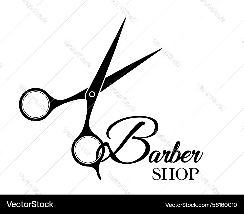 Barber Shop Logo Icon Scheren Silhouette Symbol Barber Shop Logo Icon Scheren Silhouette Symbol vektorbild