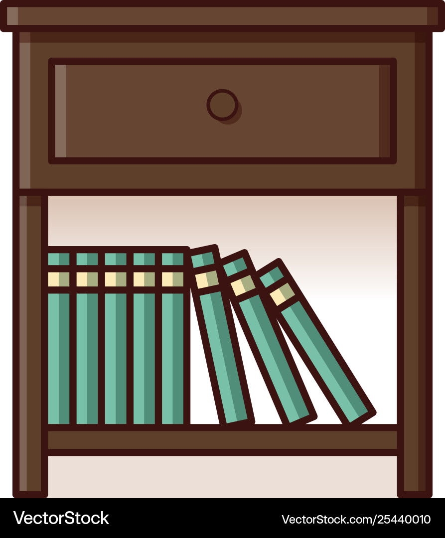 Bedside table icon in flat design retro style Bedside table icon in flat design retro style vector image