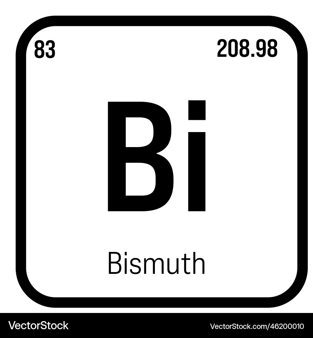 Bismuth bi periodic table element vector image