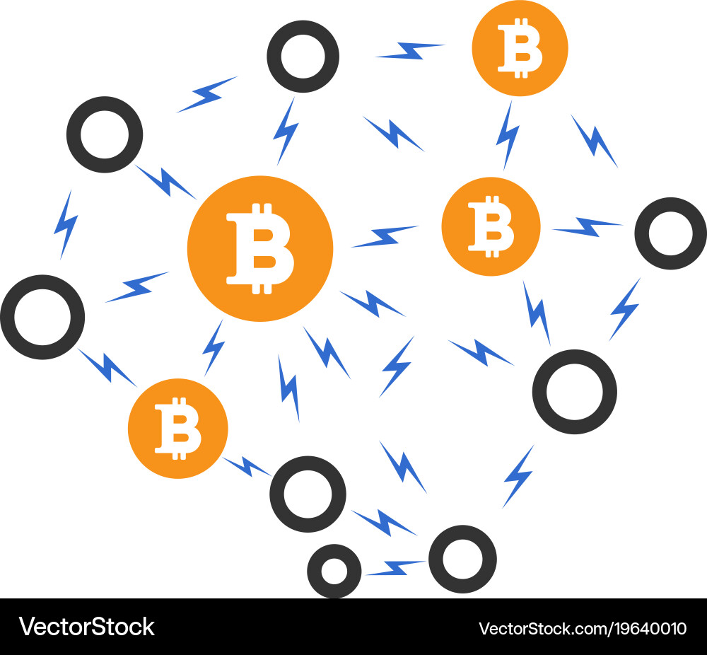 Bitcoin Lightning Network Icon vector image