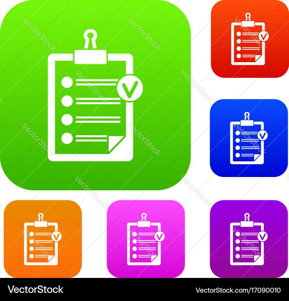 Check list set collection vector image