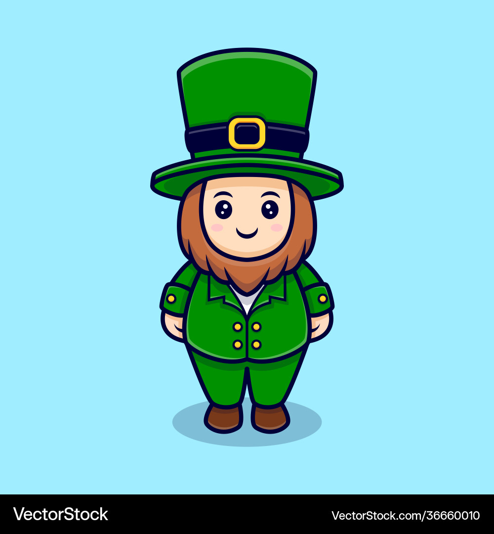 Cute leprechaun cartoon character for saint – Royalty-Free Vector |  VectorStock, image size:1000x1080