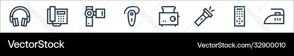 Electronics line icons linear set quality vector image