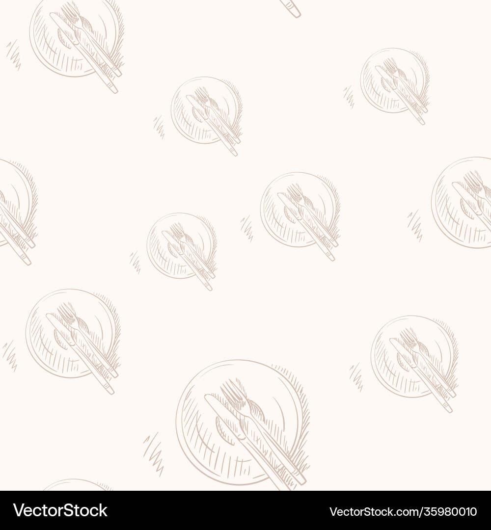 Elegant Knife & Fork Pattern Vector Image