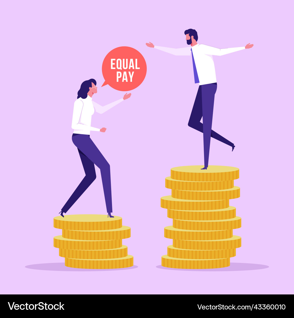 Equal Pay Concept - Coin Stack vector image