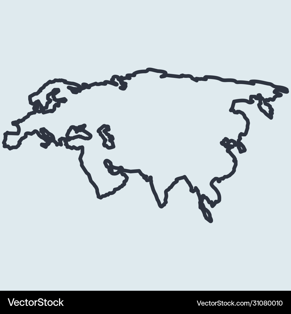 Eurasia map logo line icon europe and asia simple Eurasia map logo line icon europe and asia simple vector image