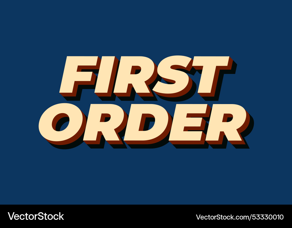 First order text effect in 3d style with modern First order text effect in 3d style with modern vector image