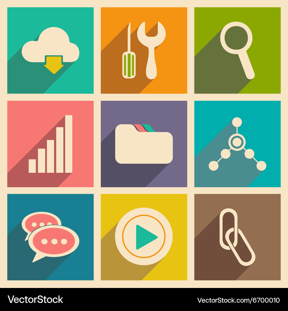 Flat with shadow concept and mobile application vector image