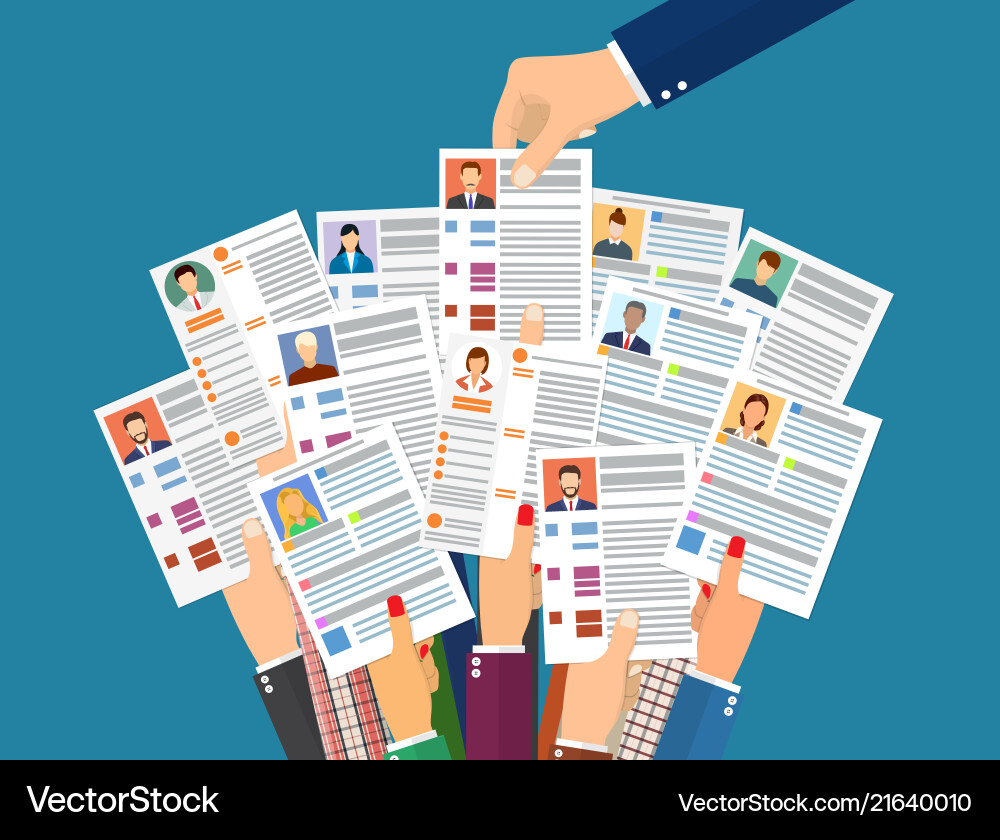 Hands holding cv resume documents Hands holding cv resume documents vector image